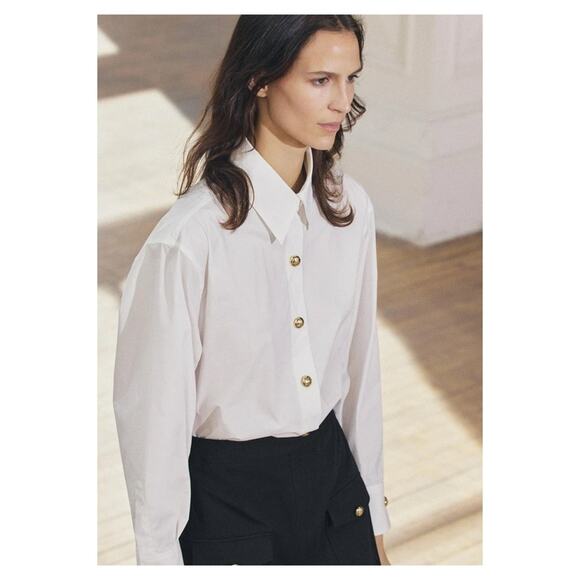 NEW ZARA Contrast Button Midi Dress XS - Picture 4 of 9